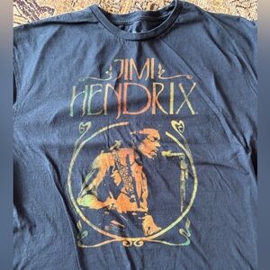 Black Graphic Short Sleeve Tee - Jimi Hendrix Design/ Oversized Women’s Tee